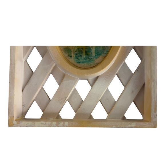 Vintage 1976 Burwood Lattice Garden Wall Plaques Set of 2 Retro Home Decor - Picture 7 of 9